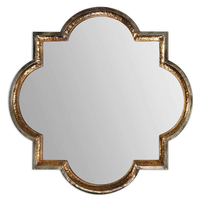 Quatrefoil Wall Mirror, Gold Leaf