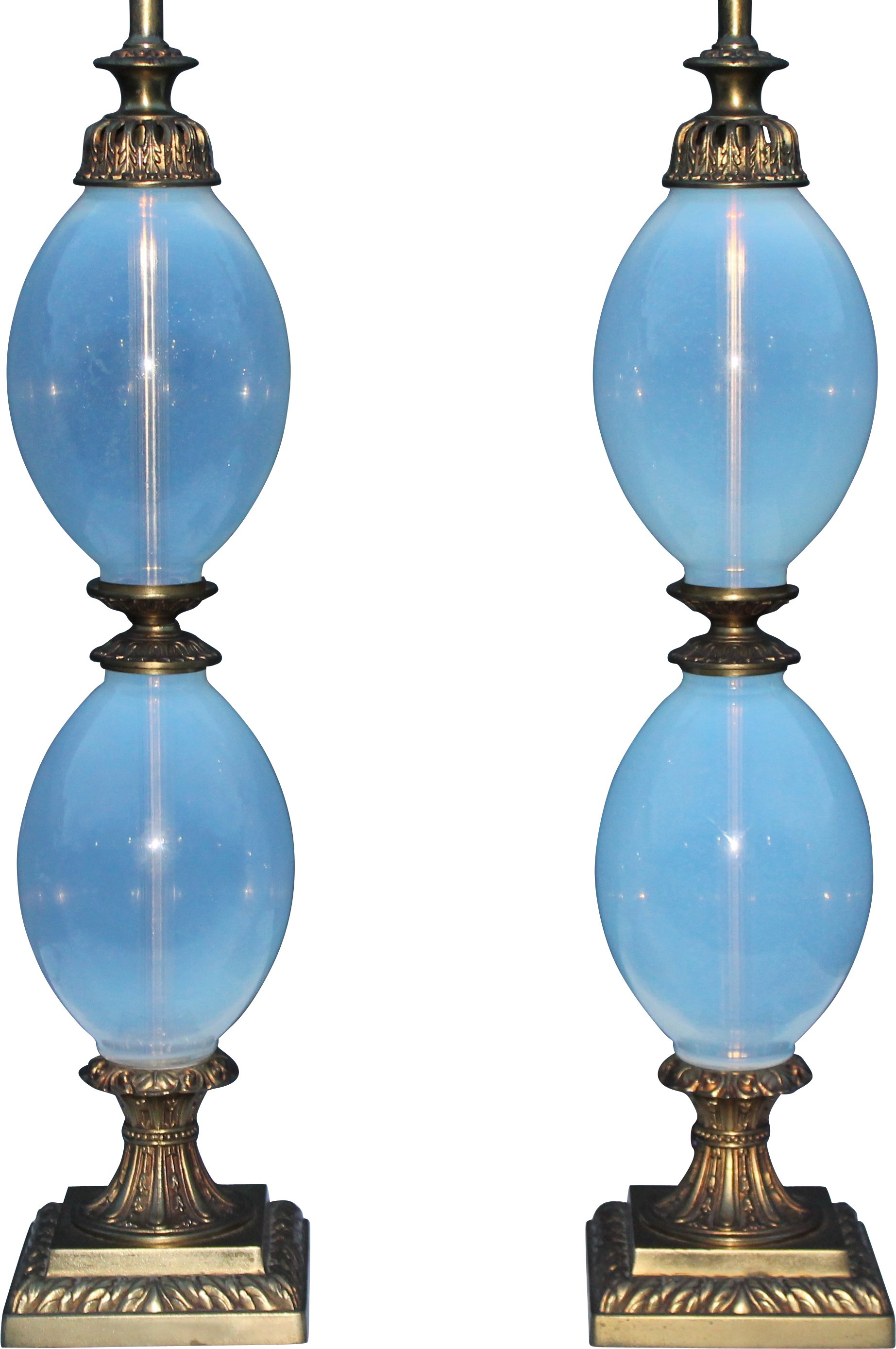 '40s Italian Opalescent Ovoid Lamps, S/2~P77508479