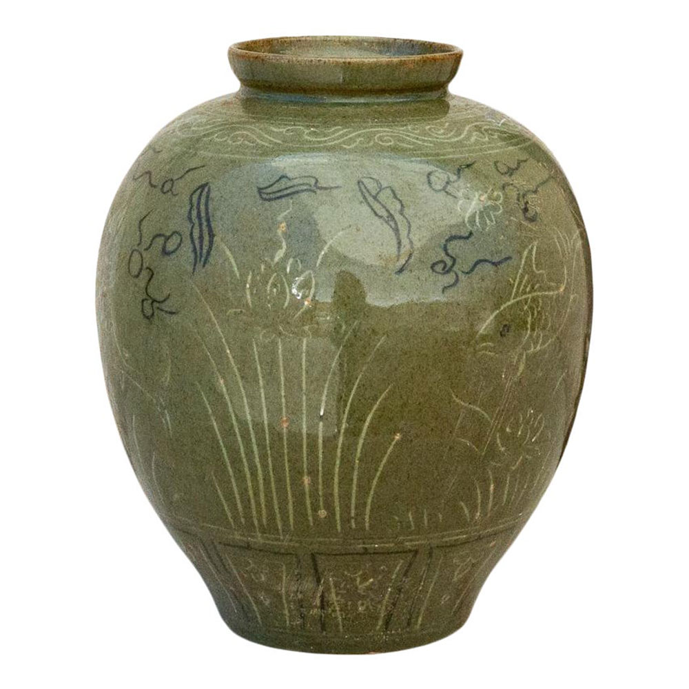 Koi Korean Celadon Glazed Vase~P77626827