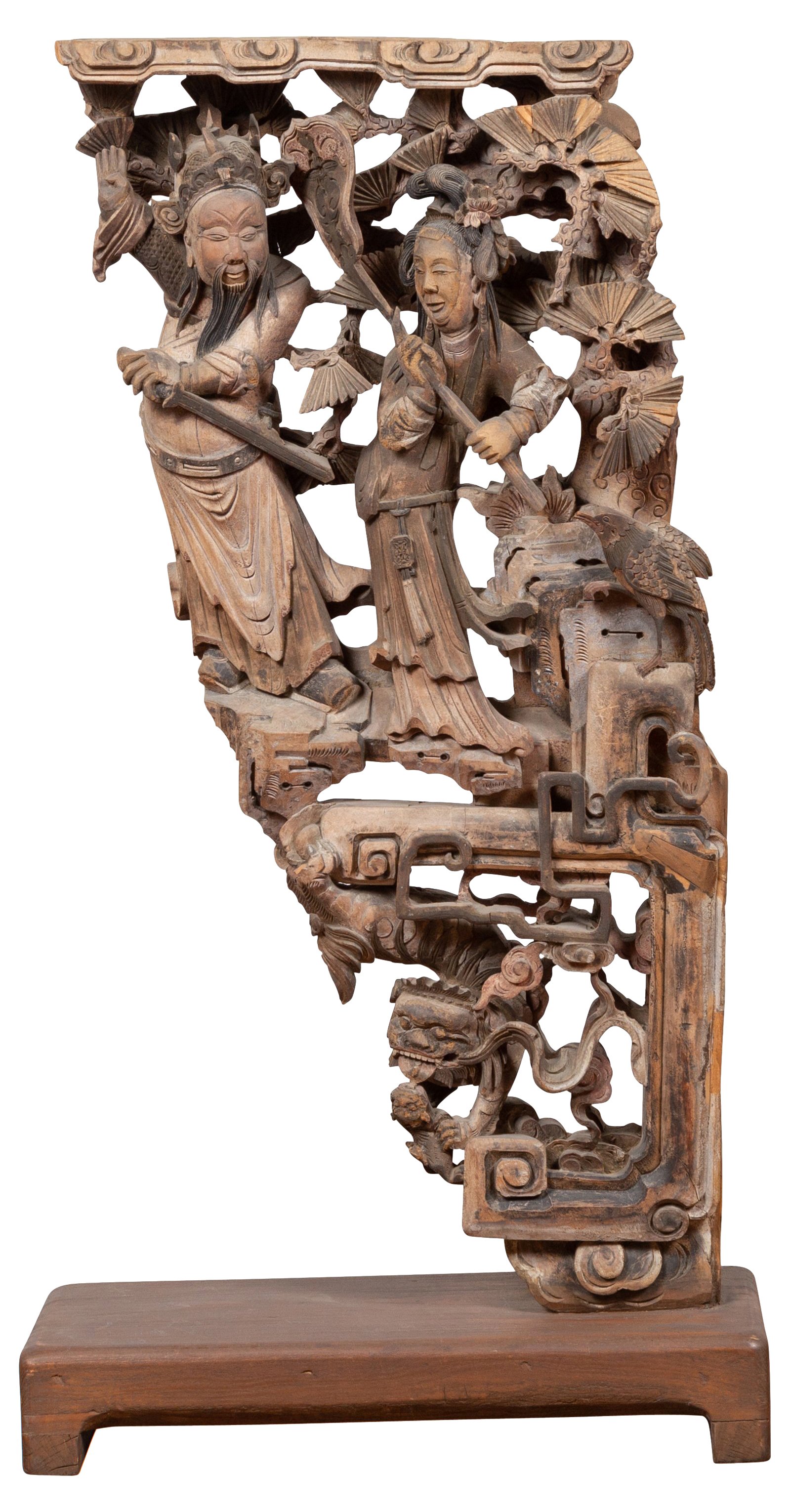 Chinese Hand Carved Corbel with Deities~P77555777