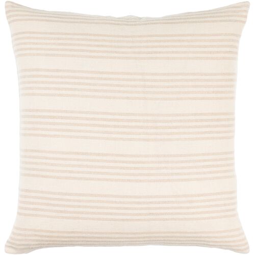 Mindy Stripe Linen Pillow, Off-White/Pearl