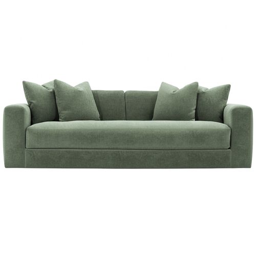 Hadley 97" Velvet Bench-Seat Sofa