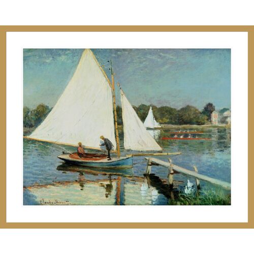 Sailing at Argenteuil by Claude Monet Framed Print