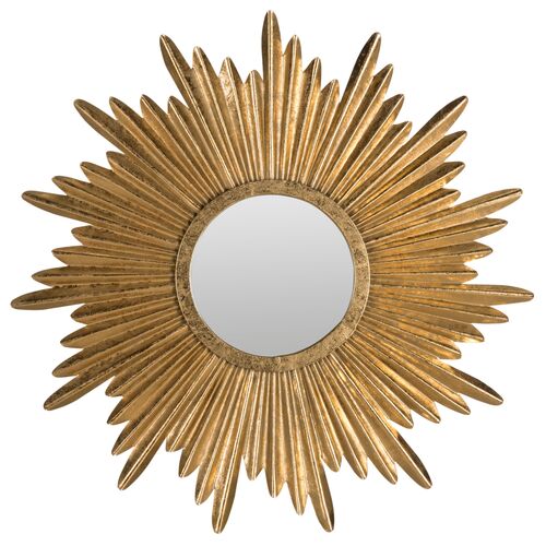 Josephine Sunburst Wall Mirror, Antique Gold~P47445925