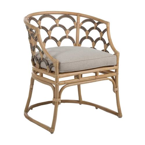 Coralee Rattan Dining Chair, Natural/Grey ~P77606291