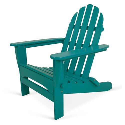 Classic Folding Adirondack Chair, Teal~P41429938
