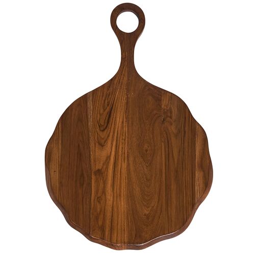 Puro Round Serving Board, Teak Brown