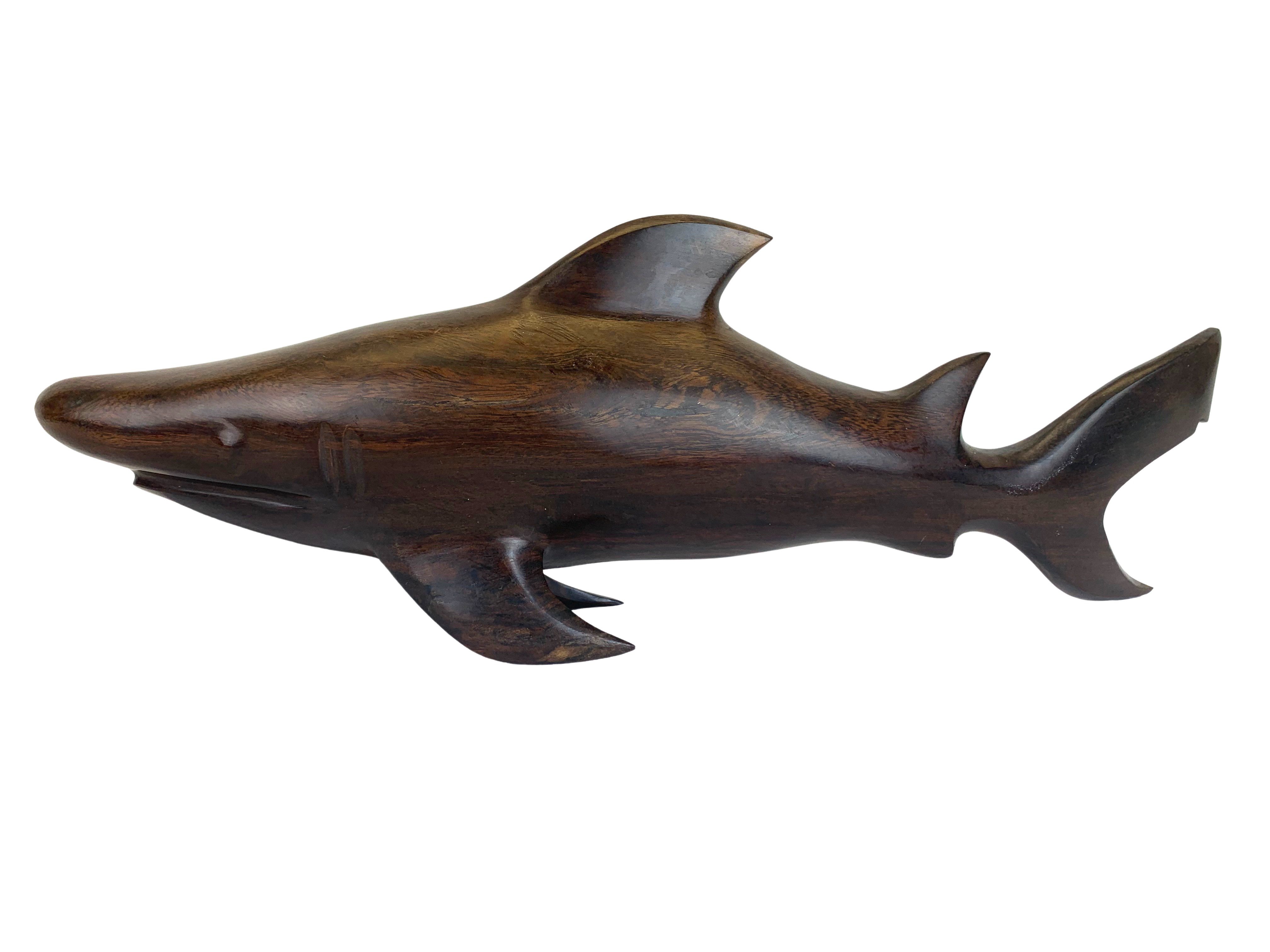 Hand-Carved Ironwood Shark Figurine~P77627173