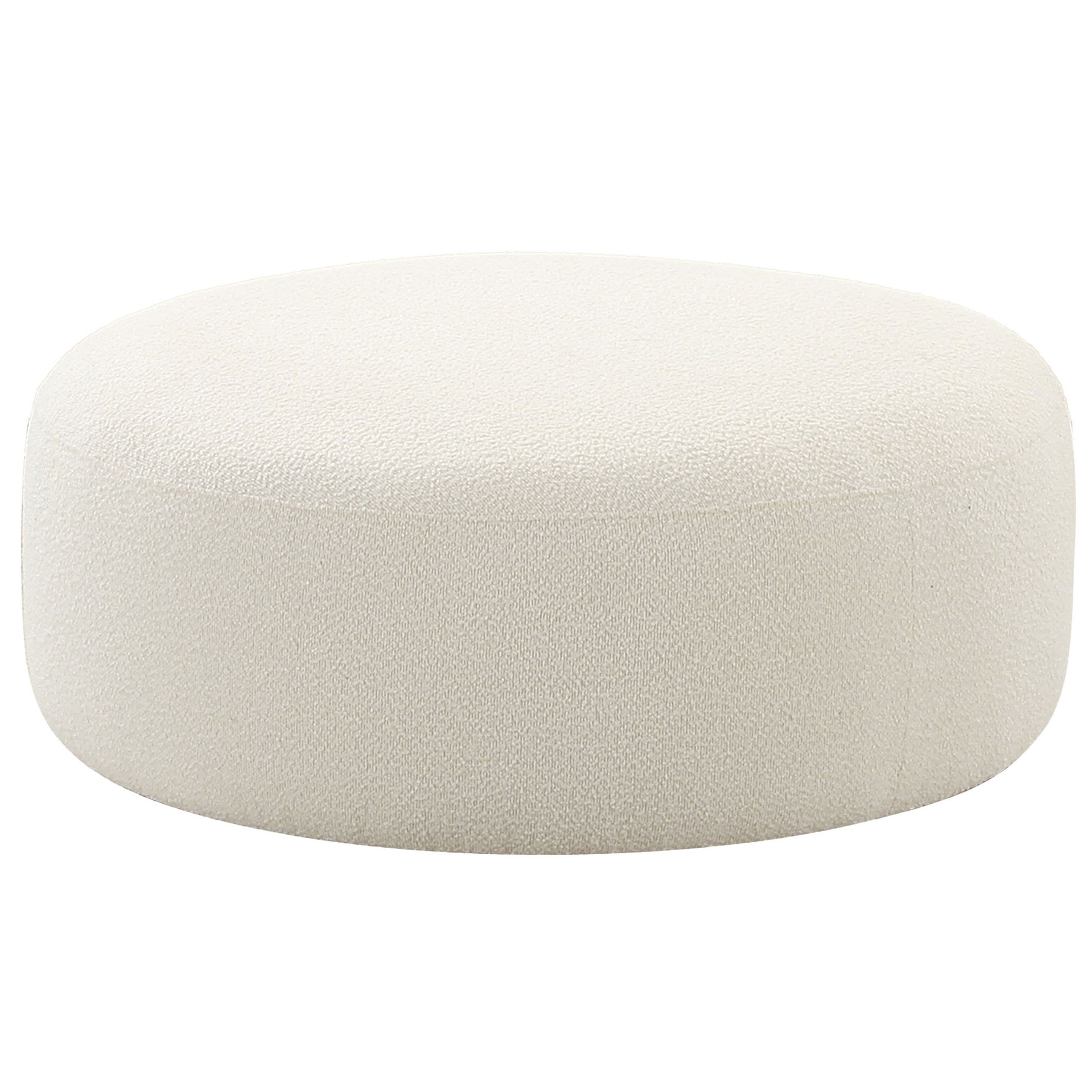 Hiro Boucle Round Ottoman, Cream | One Kings Lane