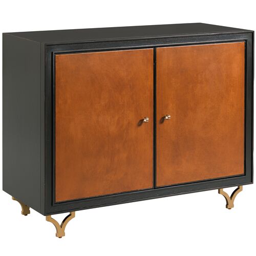 Perry Cabinet, Chestnut Leather/Black