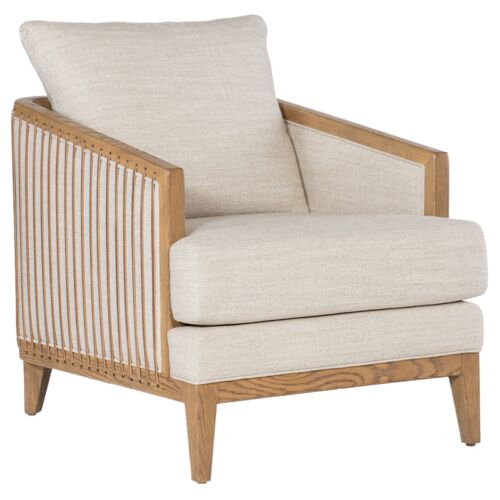 Enveyed Stationary Chair, Beige Linen