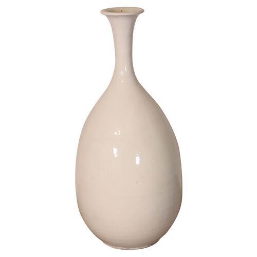 Pear-Shape Ceramic Vase, White~P77562977