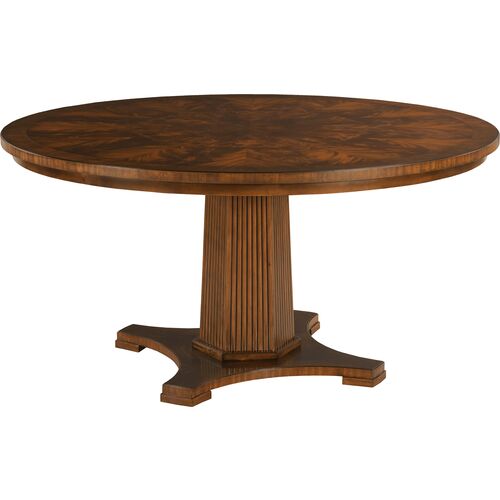 Liam Round Pedestal Dining Table, Walnut~P111119986