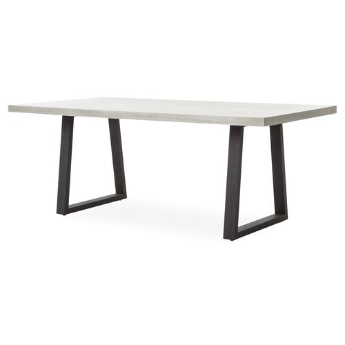 Caleb 79" Outdoor Stone Dining Table, Gray~P77567064
