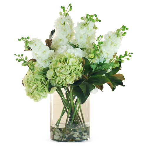 28'' Hydrangea & Delphinium, Faux 28'' Hydrangea & Delphinium, Faux~P76527958