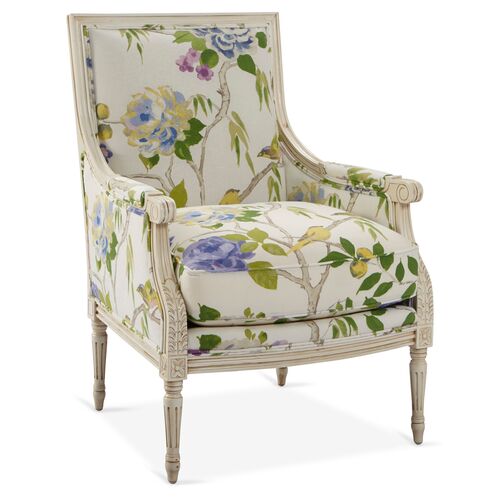 James Accent Chair, Lemon/Bird Floral~P77381688