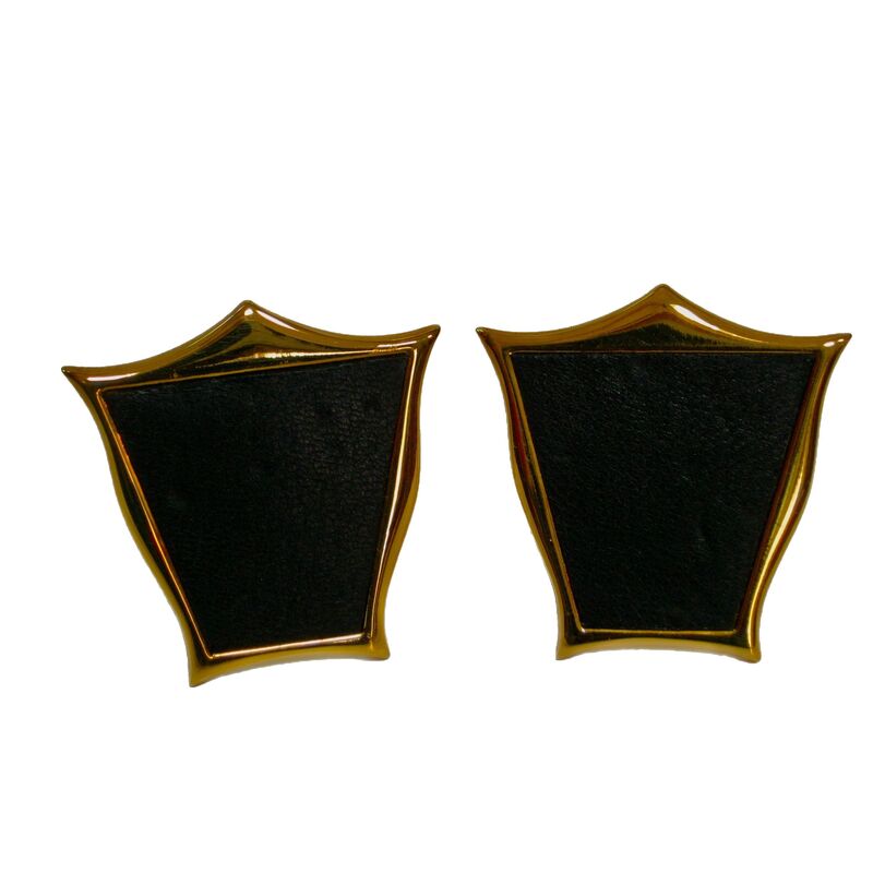 1980s Lagerfeld Leather Shield Earrings