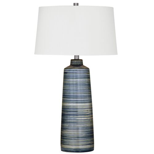 Walter Ceramic Table Lamp, Brushed Blue