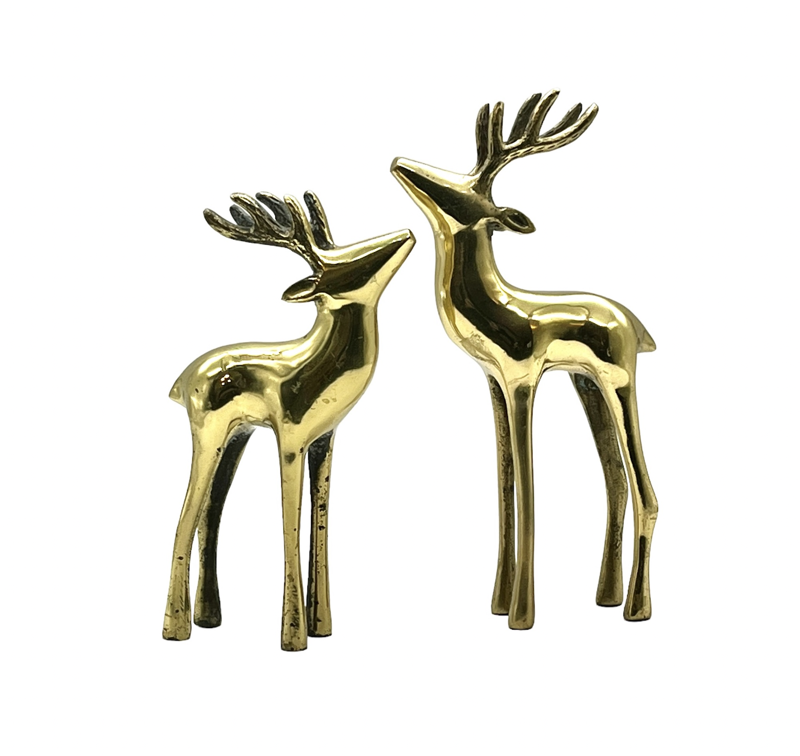 C. 1970s Midcentury Brass Reindeer, Pair~P77659654