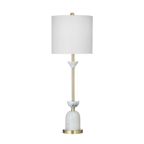 Giselle Marble Table Lamp, White/Gold Giselle Marble Table Lamp, White/Gold