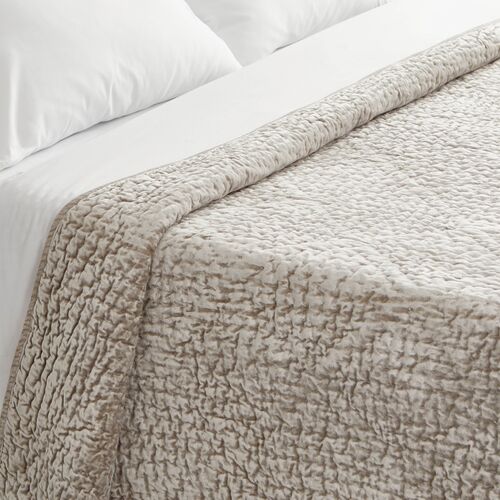 Parisienne Velvet Quilt, Gray