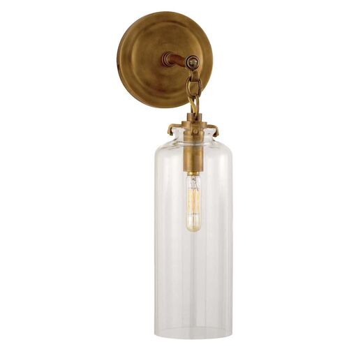 Katie Cylindrical Sconce, Antiqued Brass~P77540332