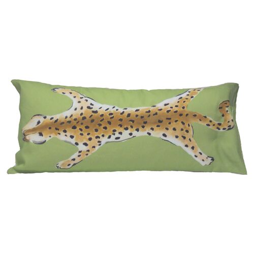 Leopard 12x24 Lumbar Pillow, Green~P76120561