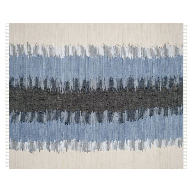 Thea Flat-Weave Rug, Blue/White