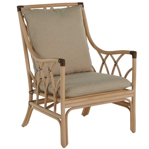 Milano Rattan Lounge Chair, Natural/Beige