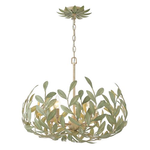 Broche 5-Light Chandelier, Champagne Green Tea