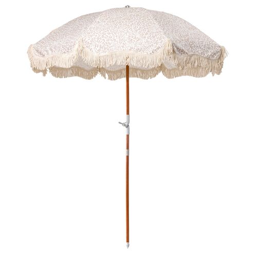 Pounce Premium Beach Umbrella, Ivory Leopard~P77628596