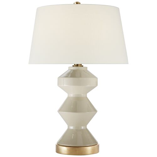 Weller Zig-Zag Table Lamp, Coconut Porcelain~P77218780