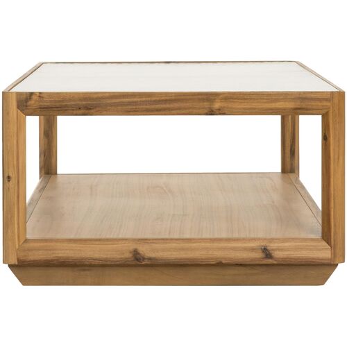 Xylara Rectangle Acacia/Glass Coffee Table, White