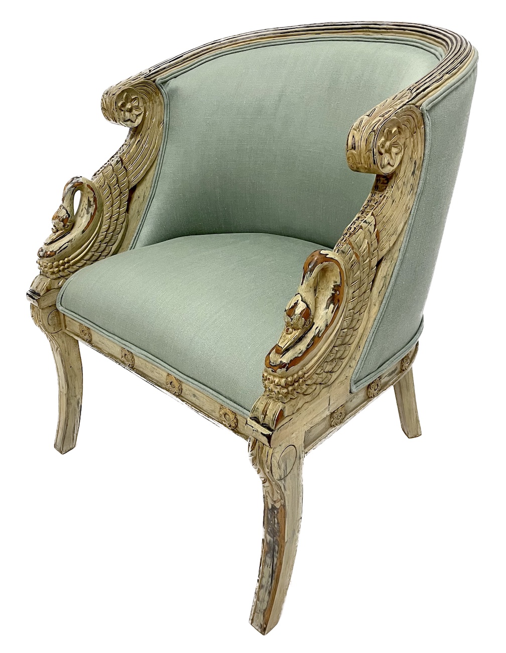 Swan Carved Empire Style Chair~P77684220