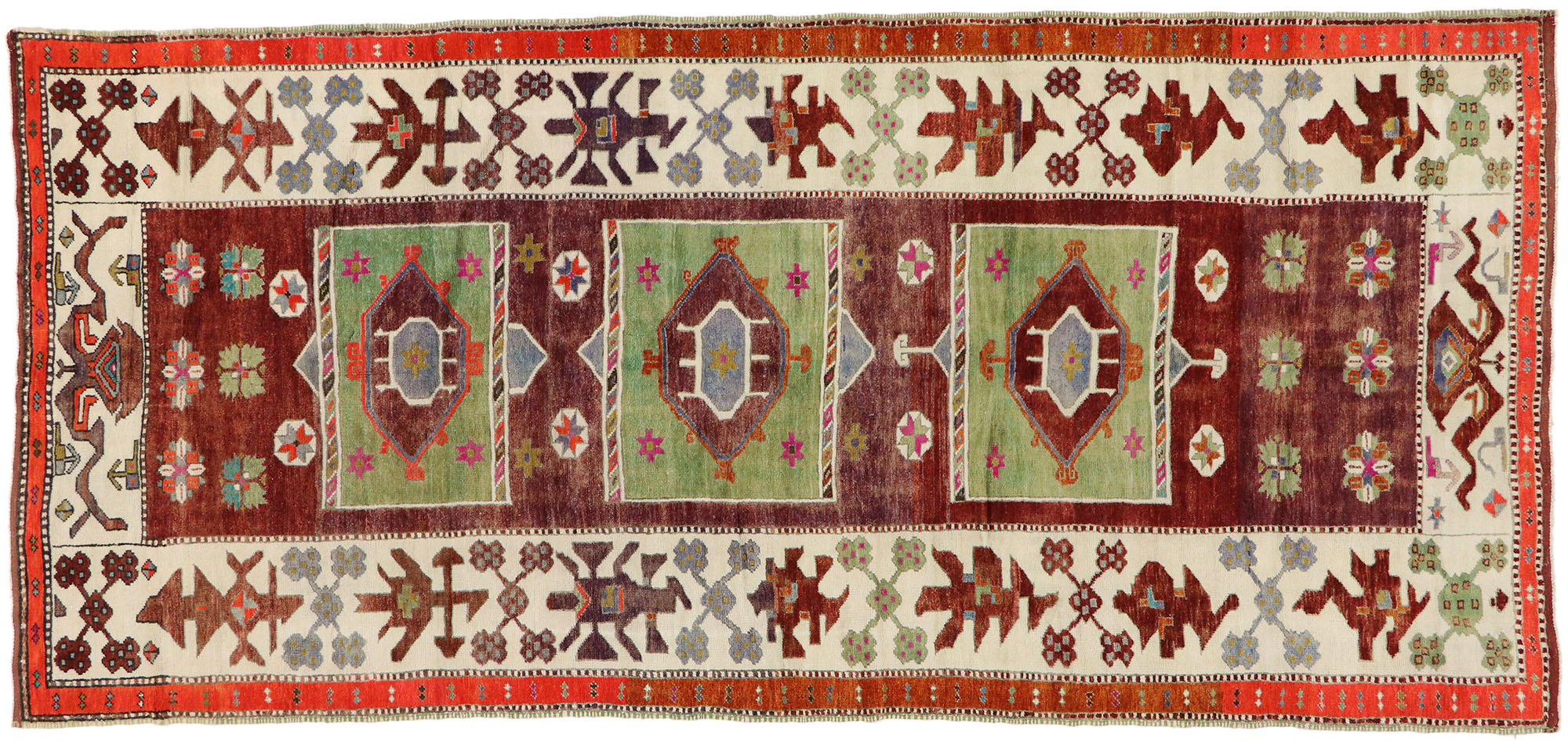 Vintage Turkish Oushak Rug, 5'4 x 11'4~P77596425