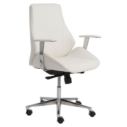 Ingrid Low-Back Office Chair, White/Chrome~P64475448
