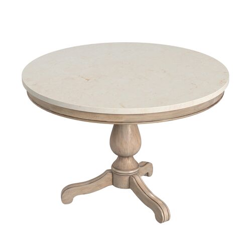 Liam 44" Marble Top Round Pedestal Dining Table