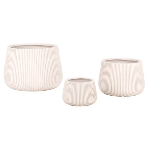 S/3 Bastien Fiber Clay Planter Pots S/3 Bastien Fiber Clay Planter Pots