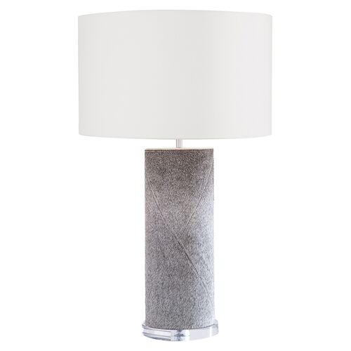 Andres Column Table Lamp, Gray Hair-On-Hide~P111119682