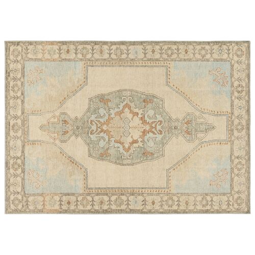 Bama 12'x15' Handknotted Traditional Rug, Red/Blue Bama 12'x15' Handknotted Traditional Rug, Red/Blue