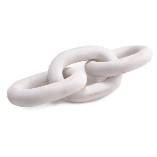 14" Atlas Chain Accent, White Marble~P77496037