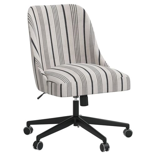 Celeste Alcot Stripe Desk Chair, Coal~P77632995