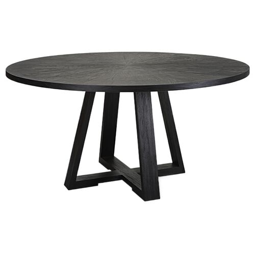 Barnaby 60" Round Dining Table, Black Barnaby 60" Round Dining Table, Black
