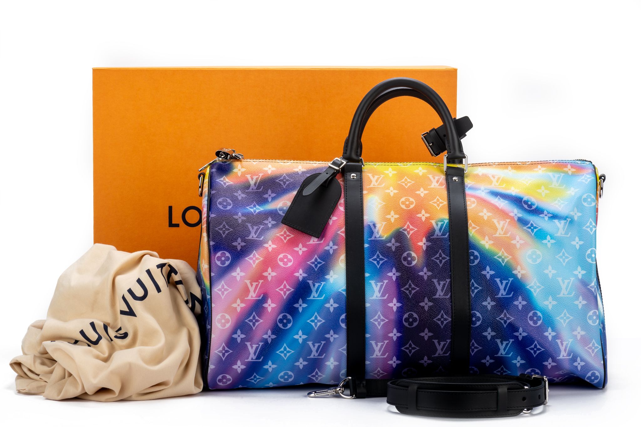 Louis Vuitton Virgil Abloh Monogram Sunset Coated Canvas Keepall Xs Silver Hardware, 2021 (Like New), Handbag
