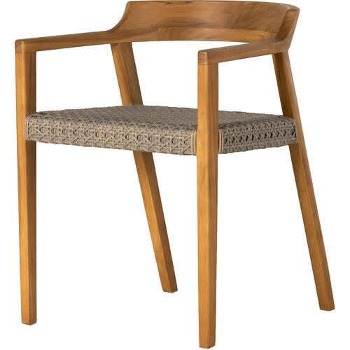 Wilder Rope Outdoor Dining Chair, Natural Teak~P111118101