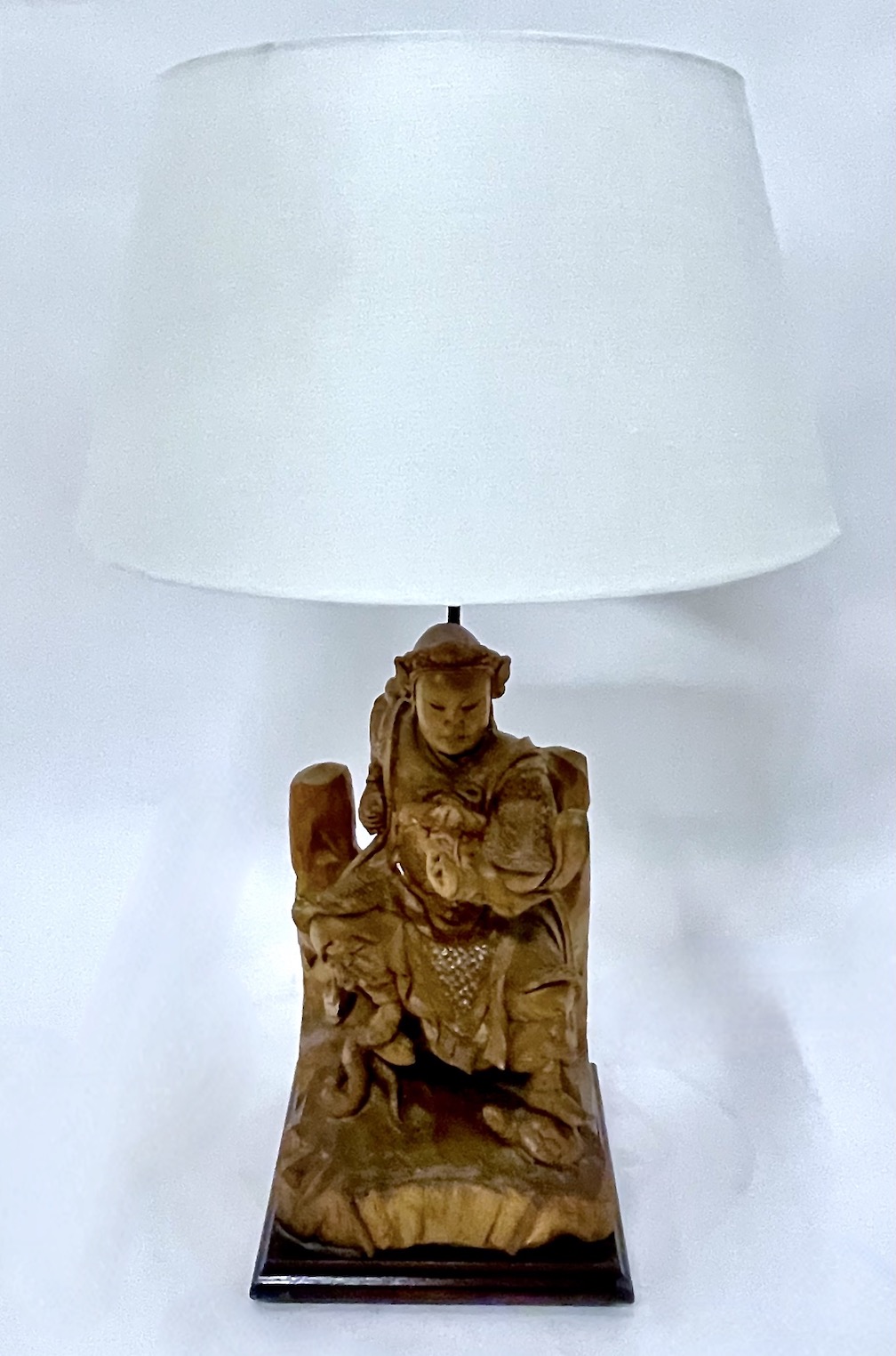 Hand-Carved Asian Ancestot Figurine Lamp~P77684226