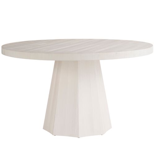 Coastal Living Marino Round Extension Dining Table, White Sand