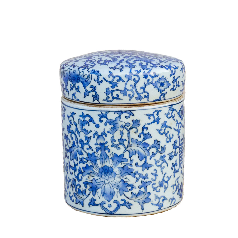 Vintage Blue and White Tea Canister~P77639126