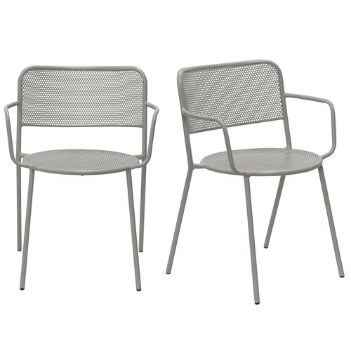 S/2 Ethan Outdoor Stackable Armchairs