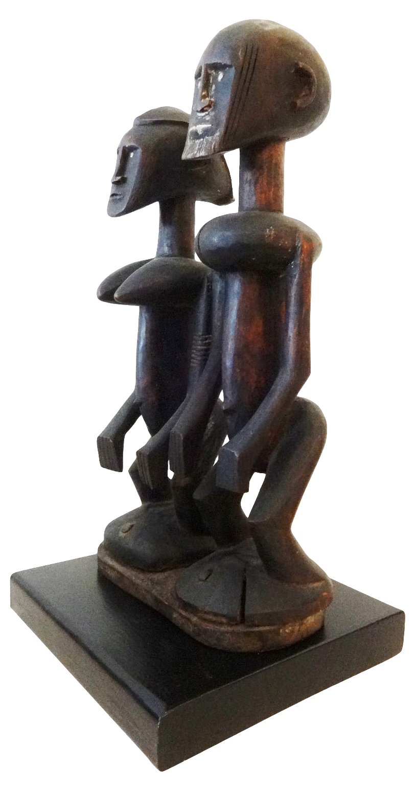 Dogon Seated Couple on Custom Stand~P77408445